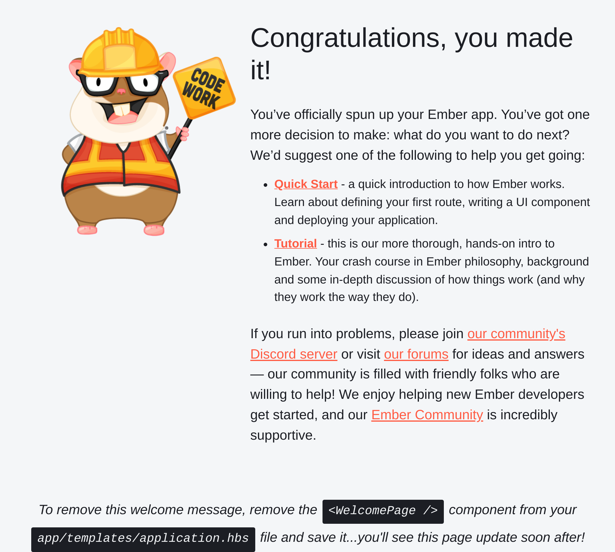 Welcome to Ember!