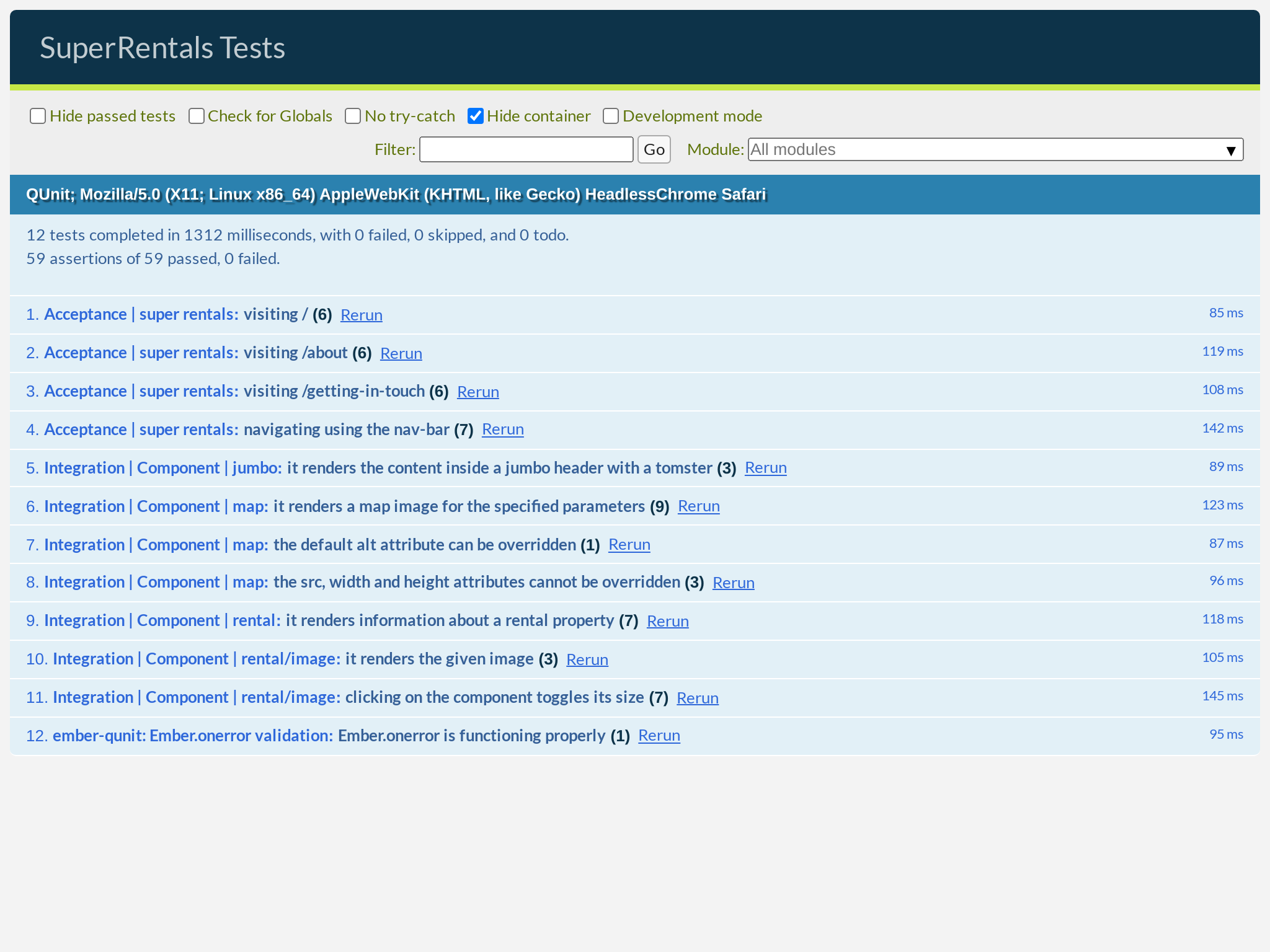 Tests passing with the new <Map> tests