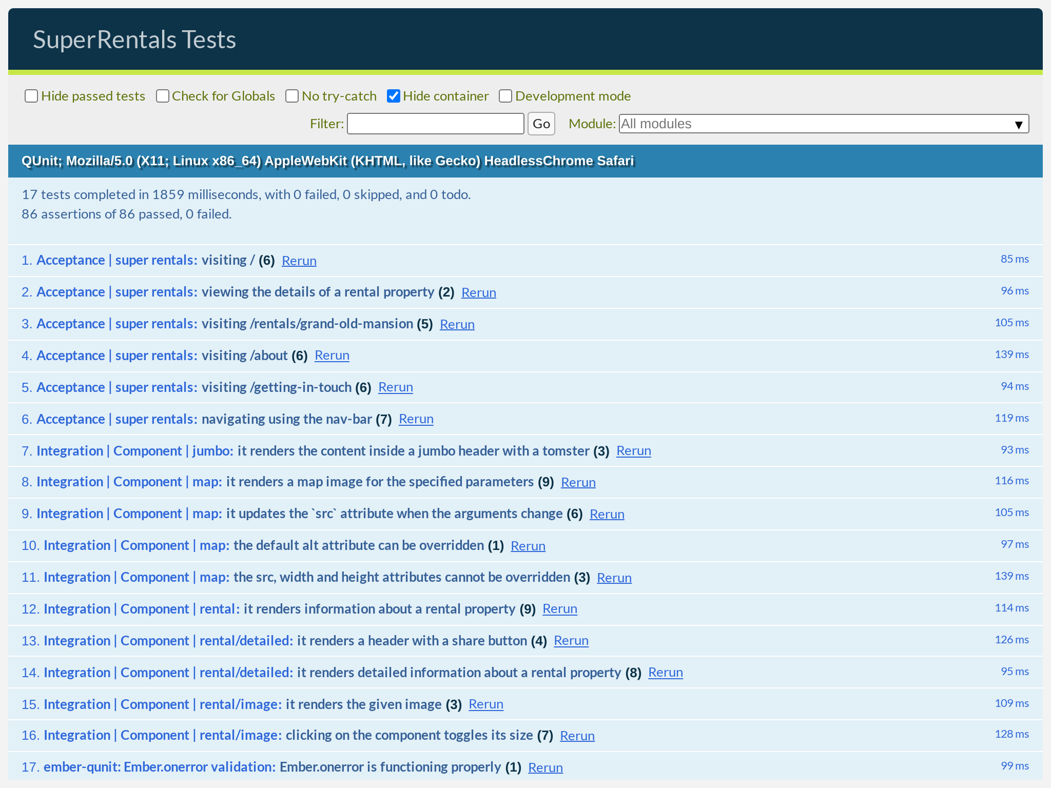 All tests passing!